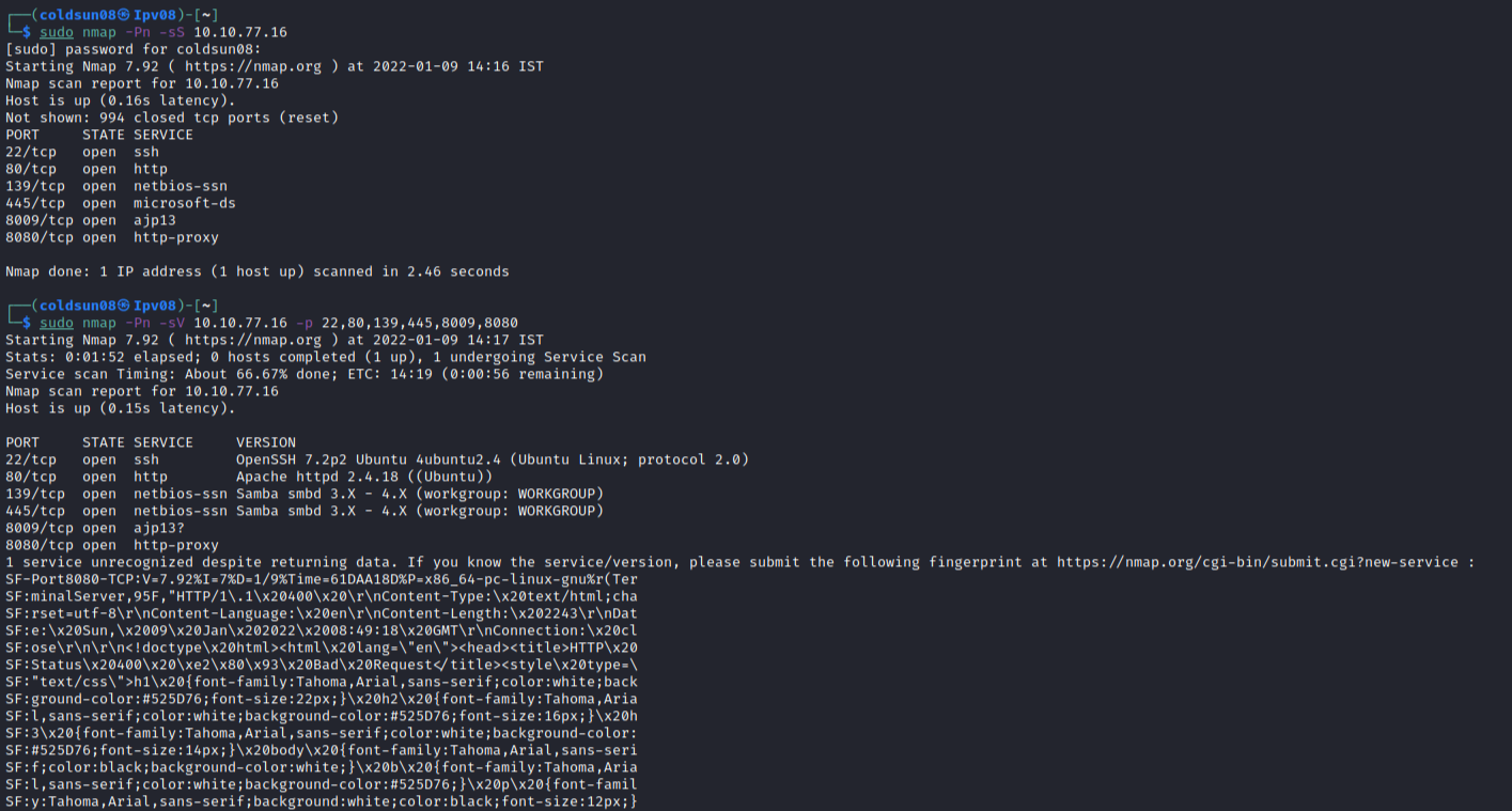 nmap result