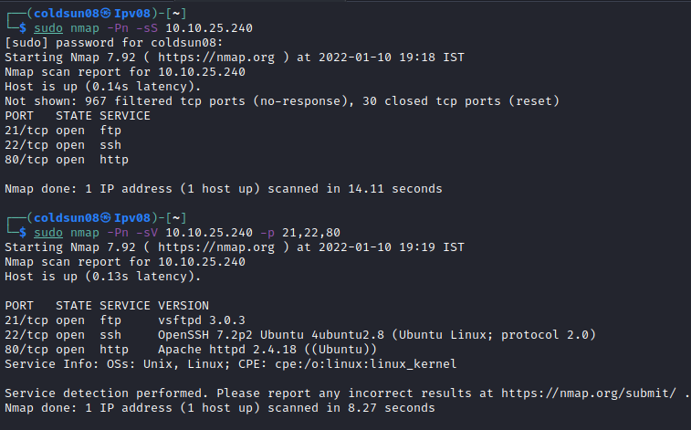 nmap result