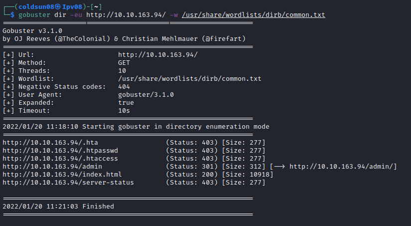 gobuster result