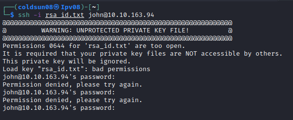 Failed login