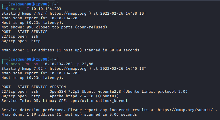 nmap result