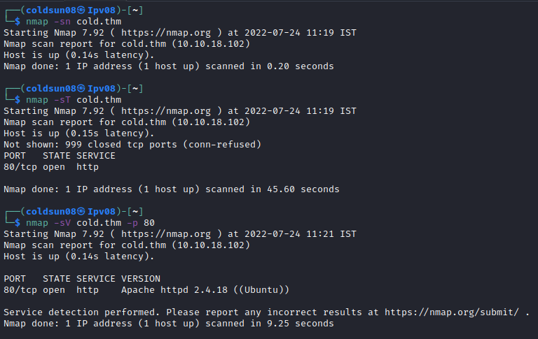 Nmap scan