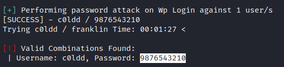 Wpscan password brute-forcing