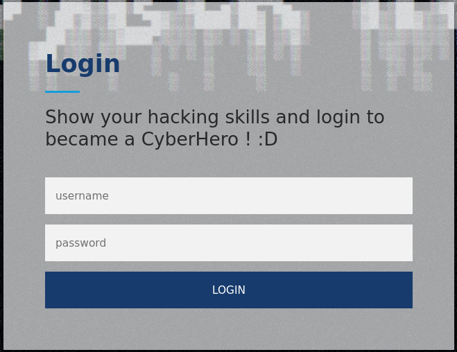 login page