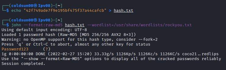 Hash cracking